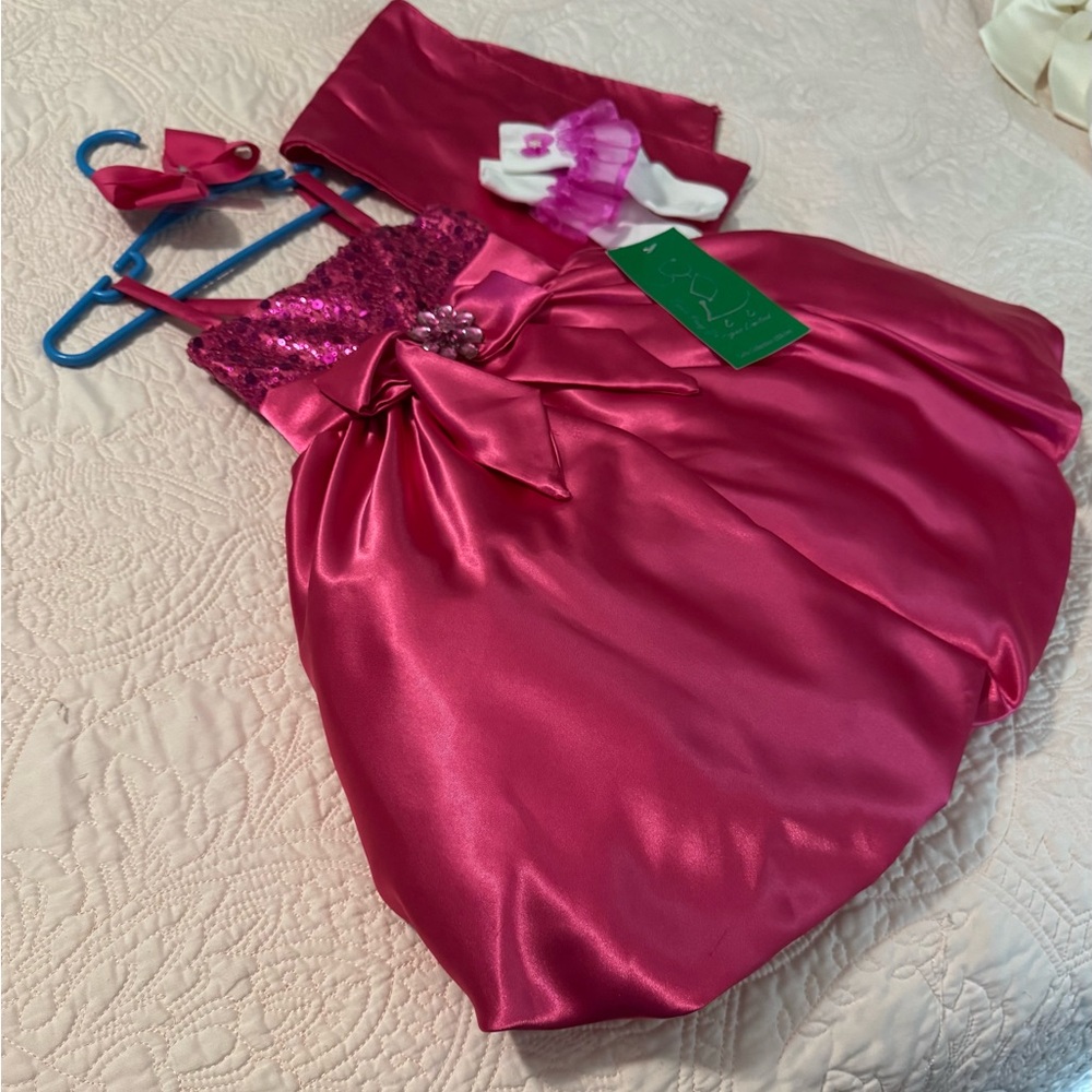 Sophia Young Pink Satin Dress